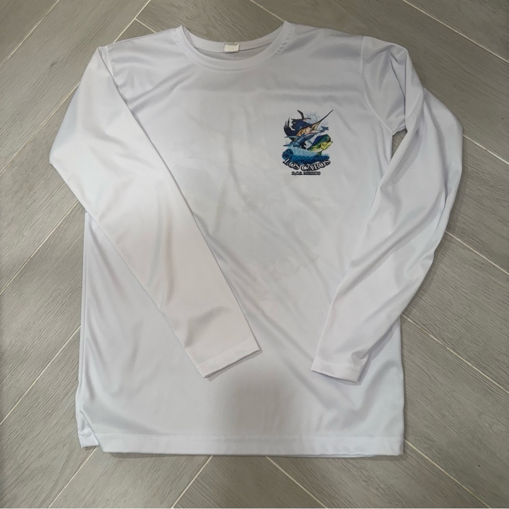 Los Cabos BCS Mexico Fishing Graphic Long Sleeve Fishing Shirt L - Picture 3 of 7